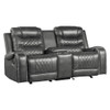 Putnam - Double Glider Reclining Loveseat With Center Console, Receptacles And USB Port - Gray