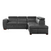 Barre - 2 Piece Sectional With Pull-Out Bed And Right Chaise With Hidden Storage, Adjustable Headrests - Gray