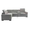 Farrah - 3 Piece Sectional With Adjustable Headrests - Light Gray