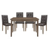 Ahmet - 5 Piece Dining Room Set (Table & 4 Side Chairs) - Walnut / Black