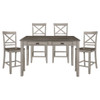 Brightleaf - 5 Piece Dining Room Set (Table & 4 Side Chairs) - Gray