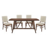 Monroe - 5 Piece Dining Room Set (Table & 4 Side Chairs) - Walnut / Beige