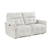 Salida - Power Double Reclining Loveseat With Power Headrests - White