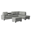 Maston - 3 Piece Reversible Sectional With Drop-Down Cup Holders And Storage Ottoman