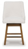 Cabalynn - Upholstered Swivel Barstool (Set of 2) - Oatmeal / Light Brown