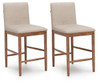 Isanti - Upholstered Barstool (Set of 2) - Light Brown