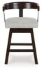 Haddigan - Upholstered Swivel Barstool (Set of 2) - Dark Brown