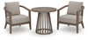 Joy Lagoon - Outdoor Chairs With Cushions/Table (Set of 3) - Beige