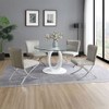 Larry - Glass Top Round Dining Table - White High Gloss