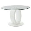 Larry - Glass Top Round Dining Table - White High Gloss