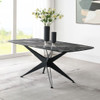 Klaus - Dining Table - Crystal Tempered Glass Top & Black Finish