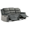 Lesley - Motion Sofa - Gray Corduroy & Velvet