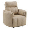 Elison - Motion Glider Recliner With Swivel - Dark Beige Polish Microfiber