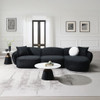 Lucifer - Sectional Sofa With 3 Pillows - Black Shimmer Chenille