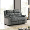 Lesley - Motion Loveseat - Gray Corduroy & Velvet