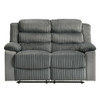 Lesley - Motion Loveseat - Gray Corduroy & Velvet