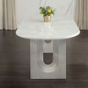 Zayn - Dining Table - White Natrual Marble Top & White