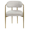 Zayn - Arm Chair Set of 2) - Beige Chenille & Gold