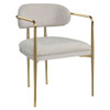 Zayn - Arm Chair Set of 2) - Beige Chenille & Gold