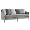 Fernando - Sofa With 5 Pillows - Gray Chenille & Champagne