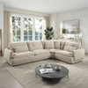 Jonina - Sectional Sofa With 4 Pillows - Beige Chenille