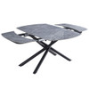 Hester - Ceramic Top Dining Table - Gray & Black