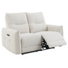Lalisa - Power Motion Loveseat With USB Port - Cream Chenille