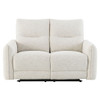 Lalisa - Power Motion Loveseat With USB Port - Cream Chenille