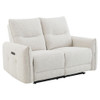 Lalisa - Power Motion Loveseat With USB Port - Cream Chenille