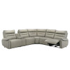 Jayke - Power Motion Sectional Sofa - Light Gray Top Grain Leather Match