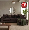 LEVITA Chocolate Corduroy 107" x 80" Sectional
