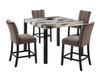 Vega - 5 Piece Counter Dining Room Set - Gray / Black