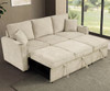 EVERLAND Beige 82" Wide Sectional with Pull-Out Sleeper 