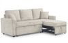 EVERLAND Beige 82" Wide Sectional with Pull-Out Sleeper 