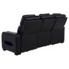 Zuma - Faux Leather Dual Power Reclining LED Sofa - Black