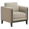 Islington - Fabric Upholstered Panel Arm Accent Chair - Taupe
