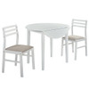 Bucknell - 3 Piece Round Drop Leaf Dining Table Set - White