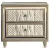 Lorient - 2-Drawer LED Nightstand With USB - Ivory And Camel