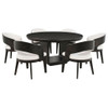 Leandro - 7 Piece Round Dining Table Set - Burnished Black