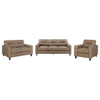 Scotland - Faux Leather Upholstered Sofa Set