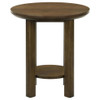 Ottowa - Round Wood Table With Shelf