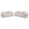 Jeanette - Fabric Upholstered Round Arm Sofa Set