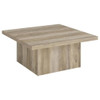 Devar - Square Engineered Wood Coffee Table - Distressed Pine