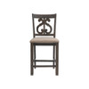 Stone - Counter Swirl Back Side Chair (Set of 2) - Smokey Walnut