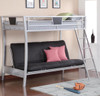 Flare Silver Metal Twin over Full Futon Bunk Bed