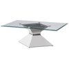 Jenny - Glass Top Stainless Steel Table