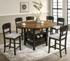 VERNON 7 Piece Round to Square Counter Height Set with Lazy-Susan