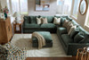 HOLLISTON Jade Green Chenille 131" x 131" Oversized Sectional