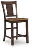 Rylandeen - Barstool (Set of 2) - Light Brown / Dark Brown