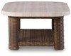 Dolan Creek - Rectangular Cocktail Table - Beige / Brown